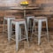 Flash Furniture 30" High Metal Indoor Bar Stool, Silver, PK4 4-ET-31320W-30-SV-R-GG - alternate 1